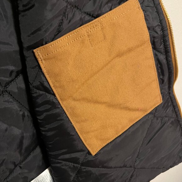 Carhartt Branded Relaxed Fit Men's Brown Work Wear Full Zip Vest - Picture 8 of 9